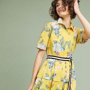 Anthropologie Donna Morgan yellow floral dress Size 2 in great used condition